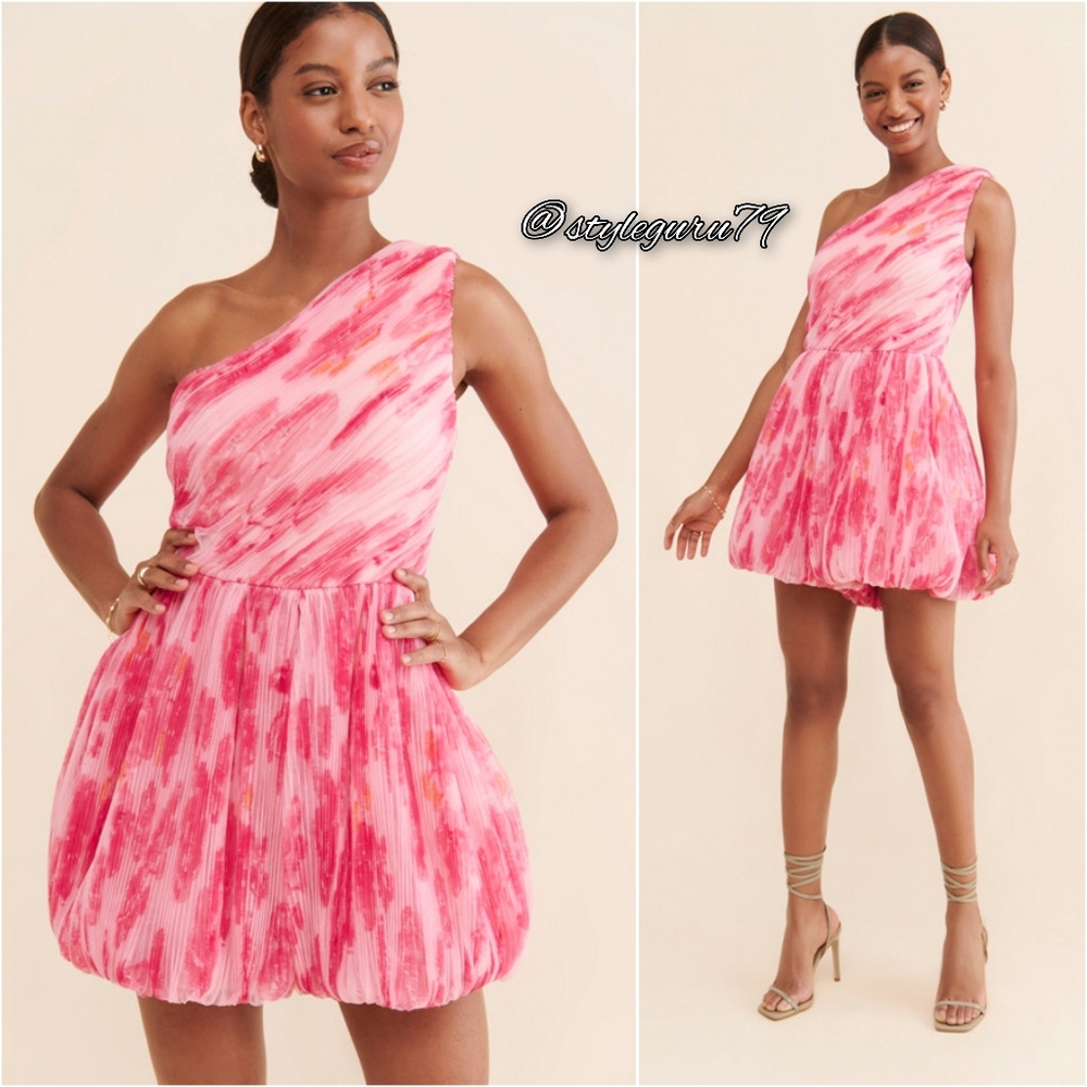 NWT, Anthropologie, Hutch One-Shoulder Floral Romper In Pink